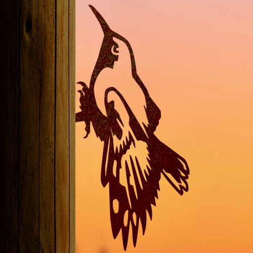 Metalbird vogel in cortenstaal - wandloper