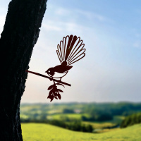 Metalbird Vogel aus Cortenstahl - Fächerschwanz