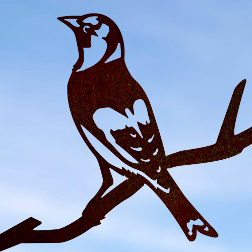 Metalbird vogel in cortenstaal - stillits