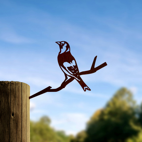 Metalbird fågel i cortenstål - stillits