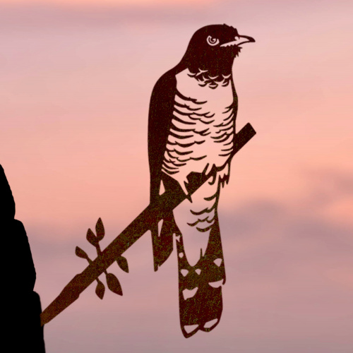 Metalbird bird in corten steel - cuckoo