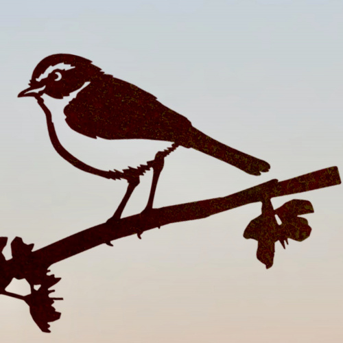 Metalbird fågel i cortenstål - kanariefågel