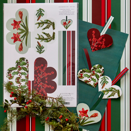 Koustrup & Co. Weihnachtsherzen zum Selberschneiden – rot