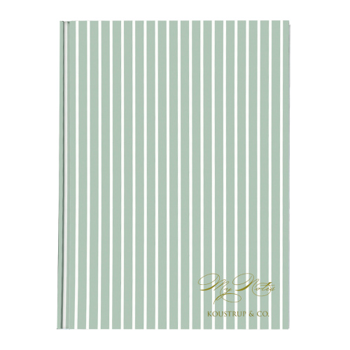 Koustrup & Co. anteckningsbok - randig grön
