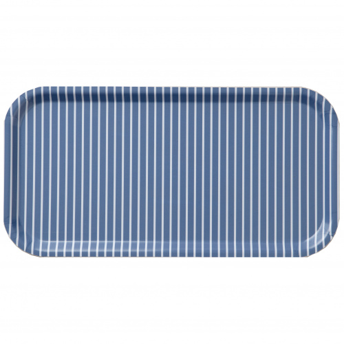 Koustrup & Co. Tablett, 43x22 - blaue Streifen
