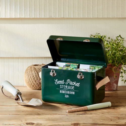 Burgon & Ball box for seed bags - green