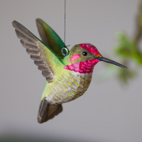 Wildlife Garden wood-carved bird - Anna's hummingbird, 2 pcs.