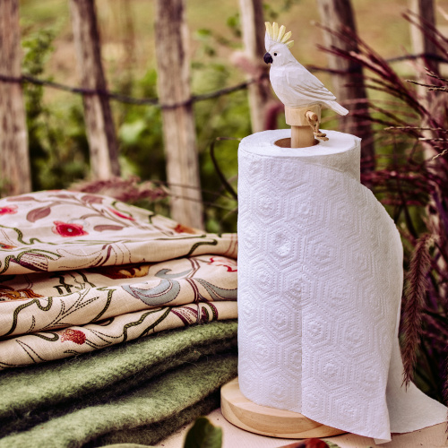 Wildlife Garden paper towel holder - cockatoo