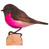 Wildlife Garden wood-carved bird - Song Flycatcher