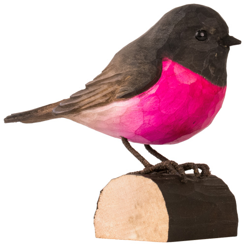 Wildlife Garden wood-carved bird - Song Flycatcher