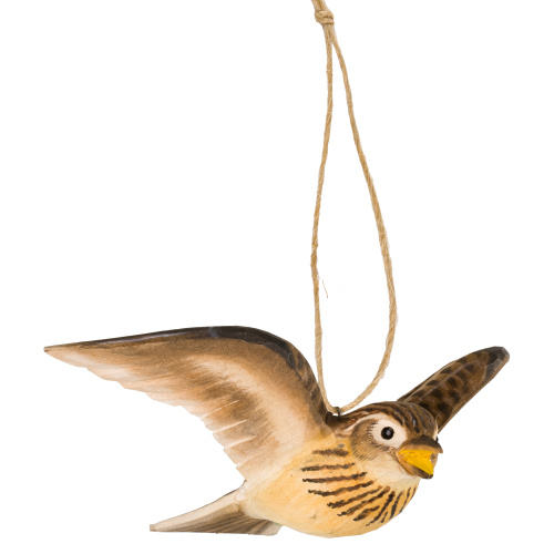 Wildlife Garden wood-carved bird - song lark