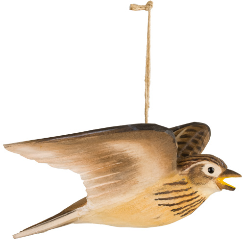 Wildlife Garden wood-carved bird - song lark