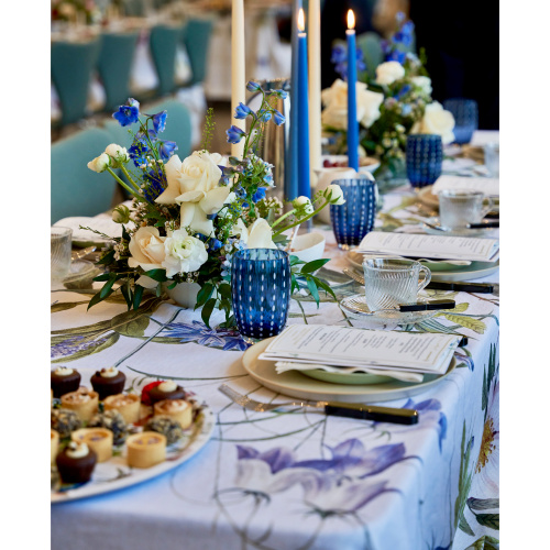 Jim Lyngvild tablecloth, 350 cm - Blue Flower Garden