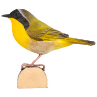Wildlife Garden wood-carved bird - Yellow Throat