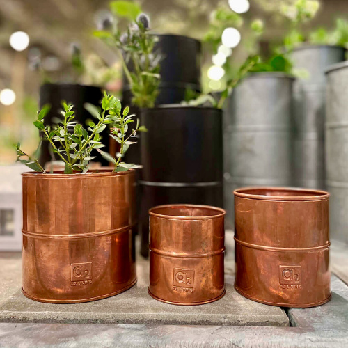 A2 Living plant pots, 3 pcs. - real copper
