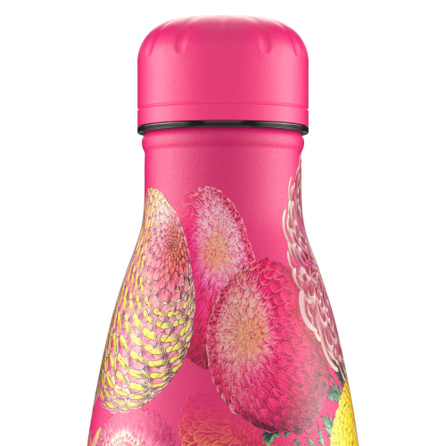 Chilly's thermo drinkfles - Roze bloemen