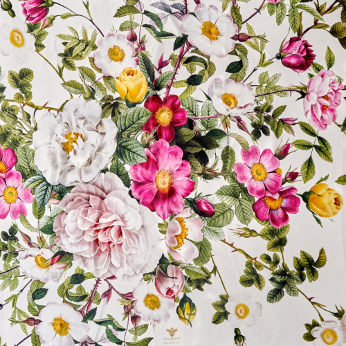 Jim Lyngvild silk scarf, 90x90 - Rose Flower