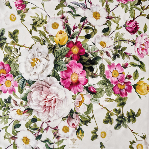 Jim Lyngvild silk scarf, 50x50 - Rose Flower