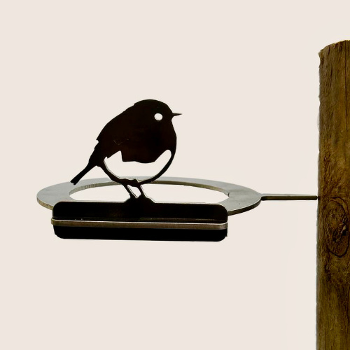 Metalbird vogelbadhouder in cortenstaal