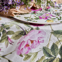 Jim Lyngvild tablecloth, 350 cm - Rose Flower Garden