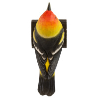 Wildlife Garden wood-carved bird - Yellow Fire Tanger