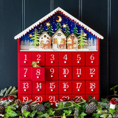 Rex London Christmas calendar with LED - house
