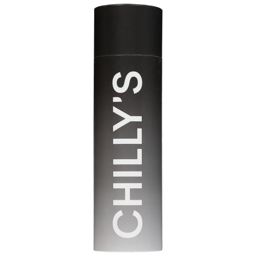 Chilly's thermo drinkfles - Zwart/wit