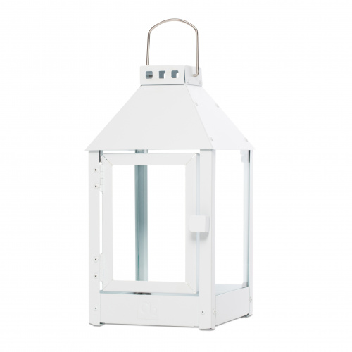 A2 Living lantern in steel, white - 33 cm