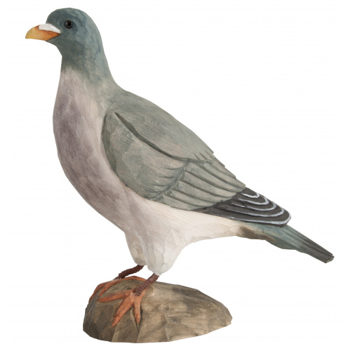 Wildlife Garden wood-carved bird - wood pigeon