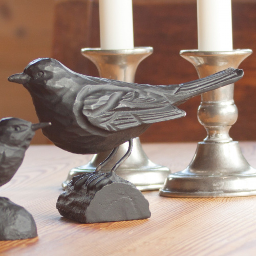 Wildlife Garden Cast Iron Bird - blackbird