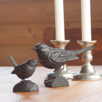 Wildlife Garden Cast Iron Bird - blackbird