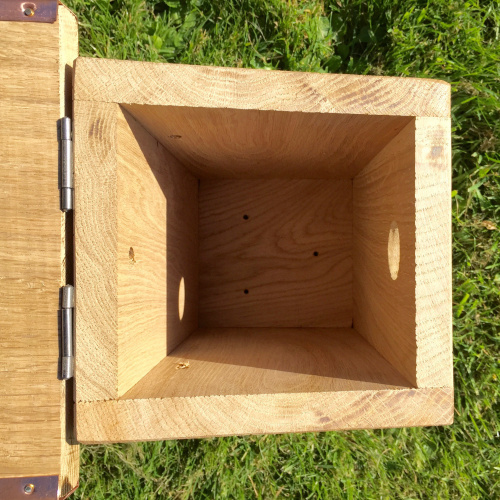 Hercules mouse white box in oak with copper roof