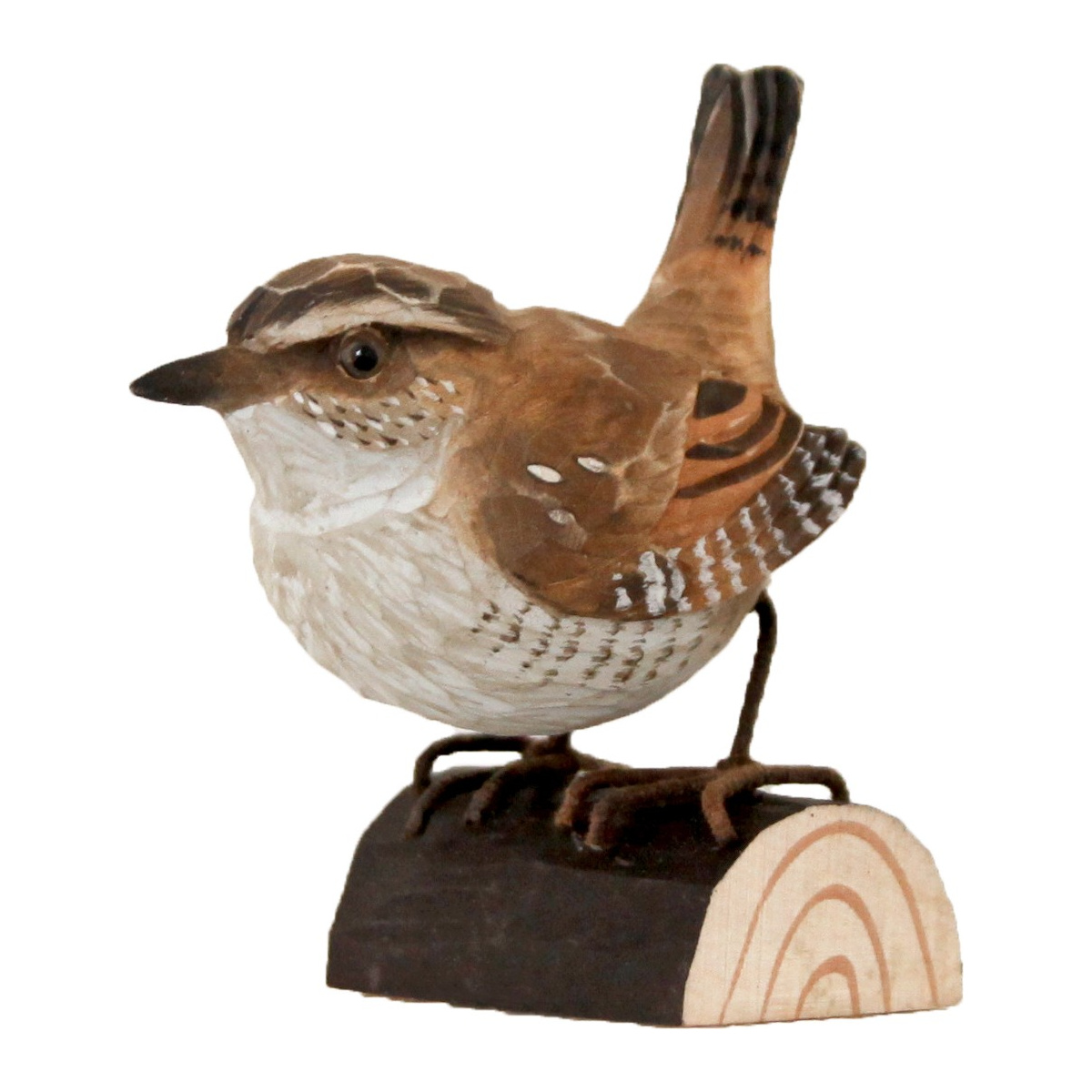Wildlife Garden wood-carved bird - wren