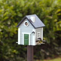 Wildlife Garden nest box / automatic feeder - grey