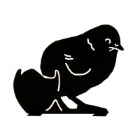 Wildlife Garden animal silhouette - chicken with egg