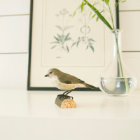 Wildlife Garden wood-carved bird - Spruce Warbler
