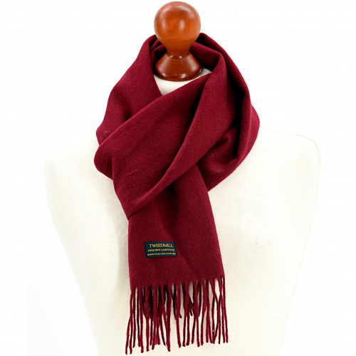 Tweedmill sjaal in lamswol - Wijn