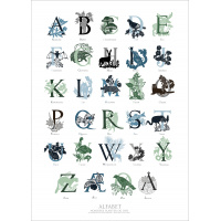 Koustrup & Co. Kunstdruck - Alphabet, grün/blau