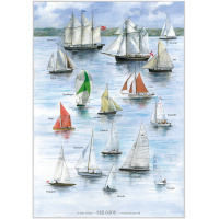 Koustrup & Co. affisch med segelbåtar - A2 (dansk)