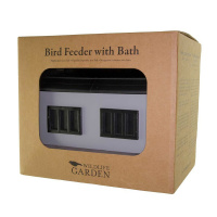 Wildlife Garden feeder with birdbath - gray