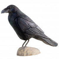 Wildlife Garden wood-carved bird - raven