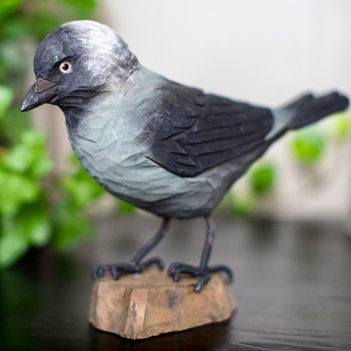 Wildlife Garden wood-carved bird - plover