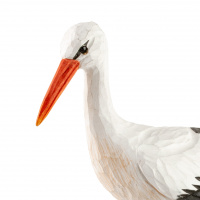 Wildlife Garden wood-carved bird - white stork