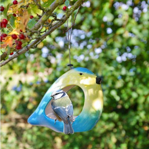 Wildlife World bird feeder in ceramic - blue tit