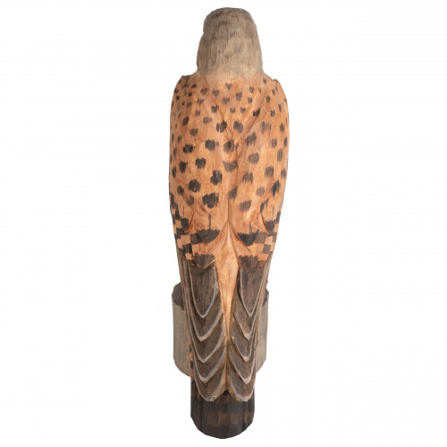 Wildlife Garden wood-carved bird - kestrel