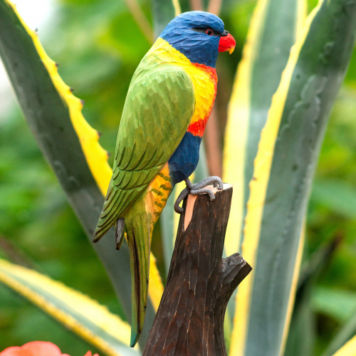 Wildlife Garden Vögel aus Holz Tiere - Regenbogenlorikeet