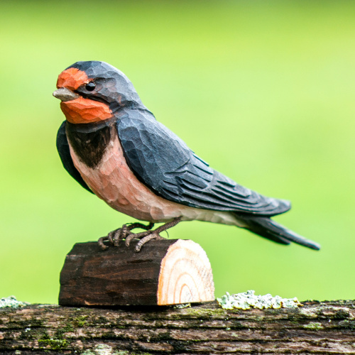 Wildlife Garden wood-carved bird - swallow