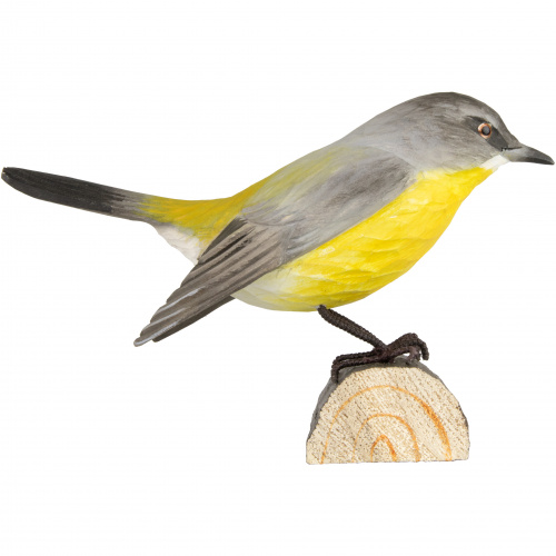 Wildlife Garden wood-carved bird - Yellow Warbler