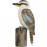 Wildlife Garden wood-carved bird - laughing bird