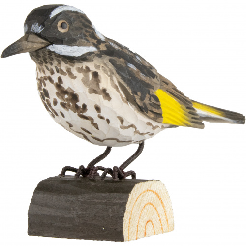 Wildlife Garden wood-carved bird - honeyeater